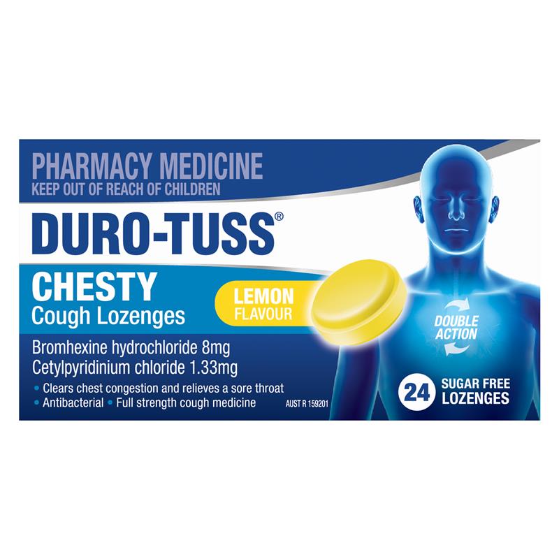 Duro-Tuss Chesty Cough Sugar Free Lozenges Lemon 24 Pack