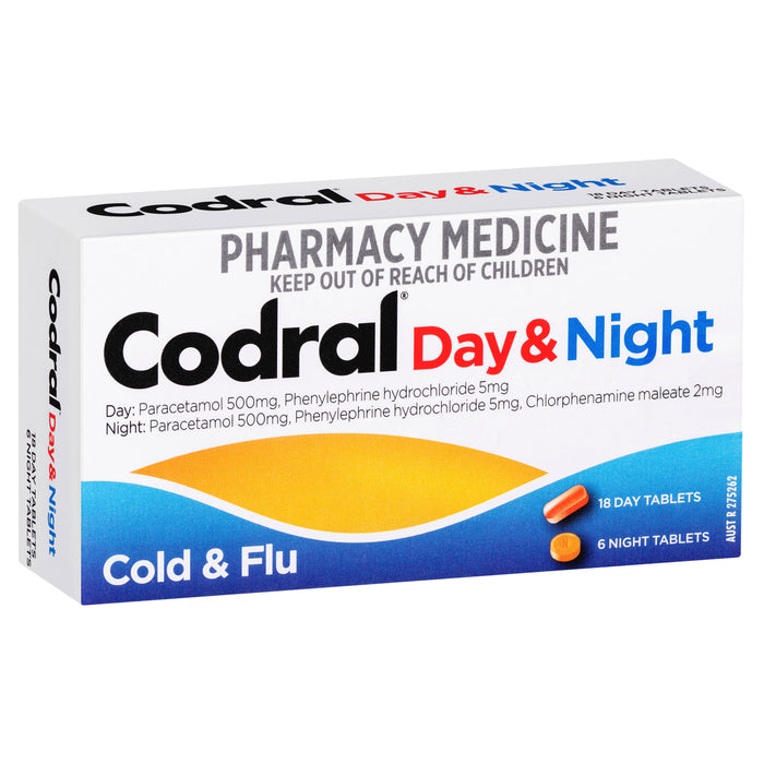 Codral PE Day & Night Cold & Flu Codeine Free - 24 Tablets