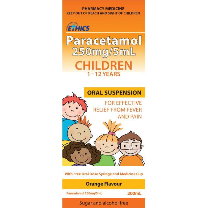 Ethics Paracetamol Oral Suspension 250mg/5ml 200ml