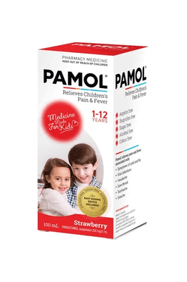 Pamol Colour Free Strawberry 250mg/5ml 100ml